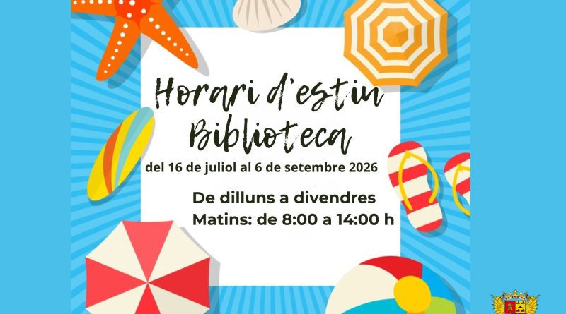 HORARIO DE VERANO 2026 – BIBLIOTECA